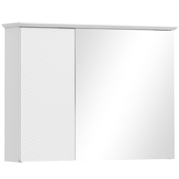 Armário Casa de Banho com Espelho Armário com Espelho para Casa de Banho com Prateleira Ajustável Móvel Casa de Banho Estilo Moderno 65x15x49 cm Branco