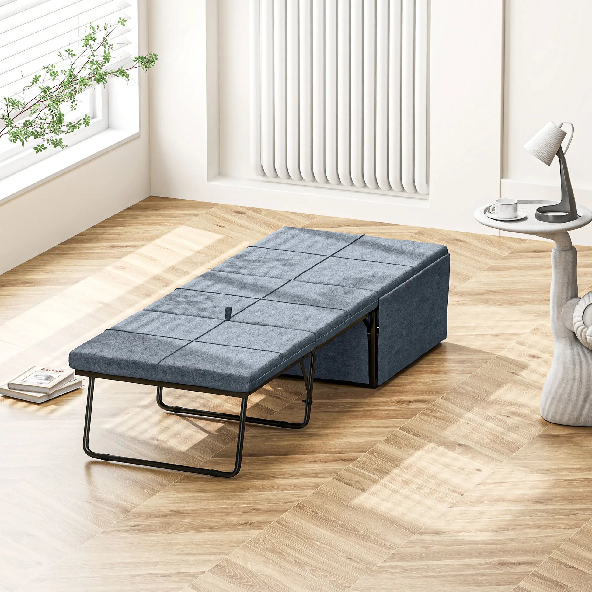 Cama Dobrável 68x180 cm com Colchão de Espuma Cama Dobrável para Convidados com Capa de Proteção Cama de Convidados Carga 120 kg Cinza