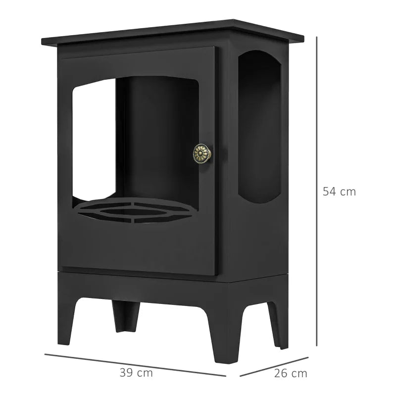 Lareira de Etanol 7000BTU Lareira de Bioetanol de Aço com Apagador de Aço Inoxidável Depósito de 1,2L Tempo de Combustão 3h para Interiores 20-25 m² 39x26x54 cm Preto
