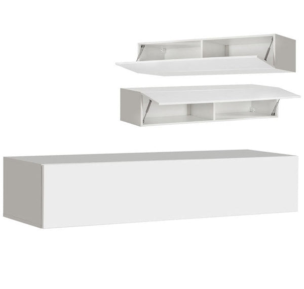 Armário Suspenso Espite – 160x30 cm – Preto e Branco com Porta Alto Brilho – Reversível e Moderno