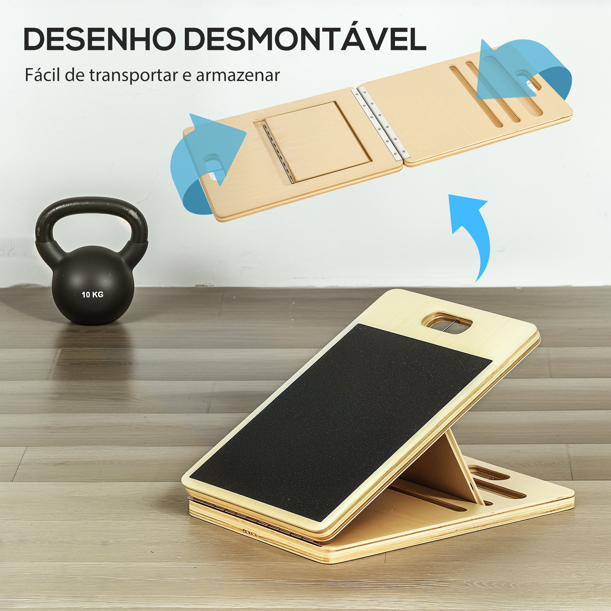SPORTNOW Barra de Pilates Conjunto de Pilates com 6 Faixas Elásticas Tábua Inclinada Ajustável para Treino de Corpo Inteiro em Casa 90x33x3 cm Cinza