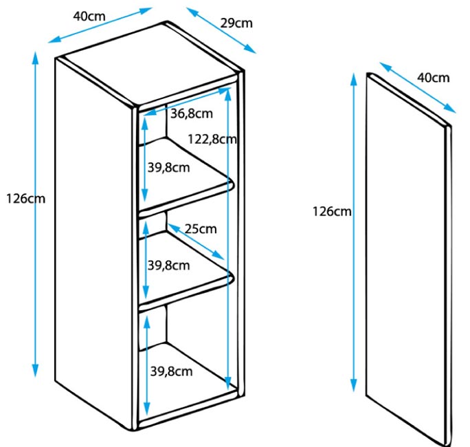 Conjunto de Móveis de Sala Requião – 1,6 m – Modular em Branco com Móvel TV, Armário e Estantes – Design Moderno