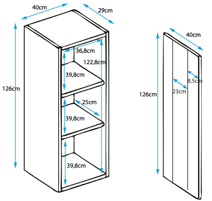 Conjunto de Móveis de Sala Sesimbra – 1,6 m – Modular em Branco com Móvel TV, Vitrine e Estantes – Design Moderno