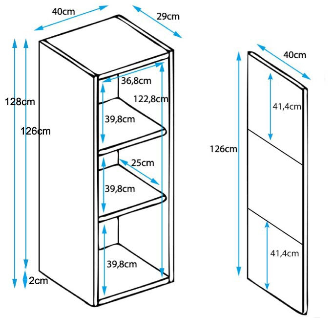 Vitrine Lukis de 128cm - Branco - Design Moderno