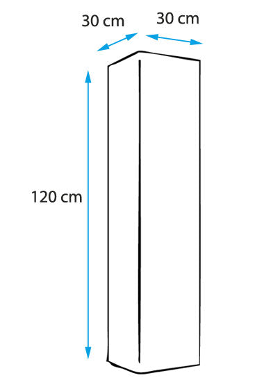 Armário Suspenso Vale de Cambra – 30x120 cm – Preto com Porta Alto Brilho e Cantos Arredondados