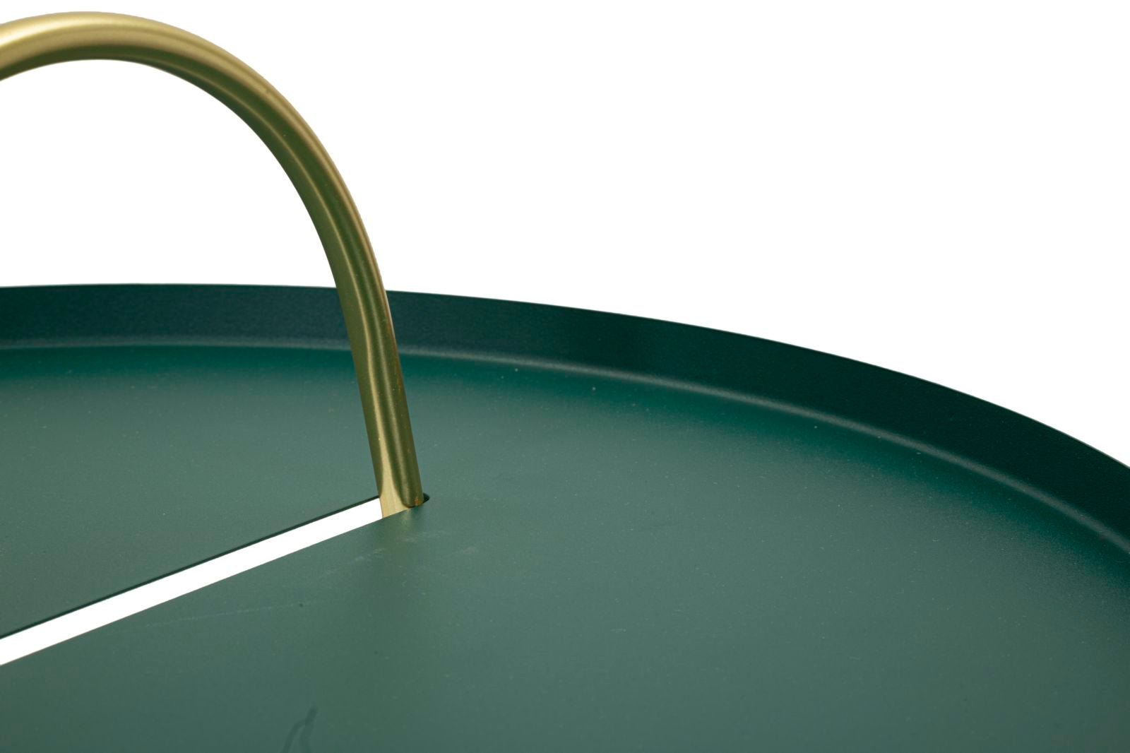 Mesa de Centro Greent - Metal Verde com Pernas Douradas - Ø 45 cm x 59 cm - A minha loja