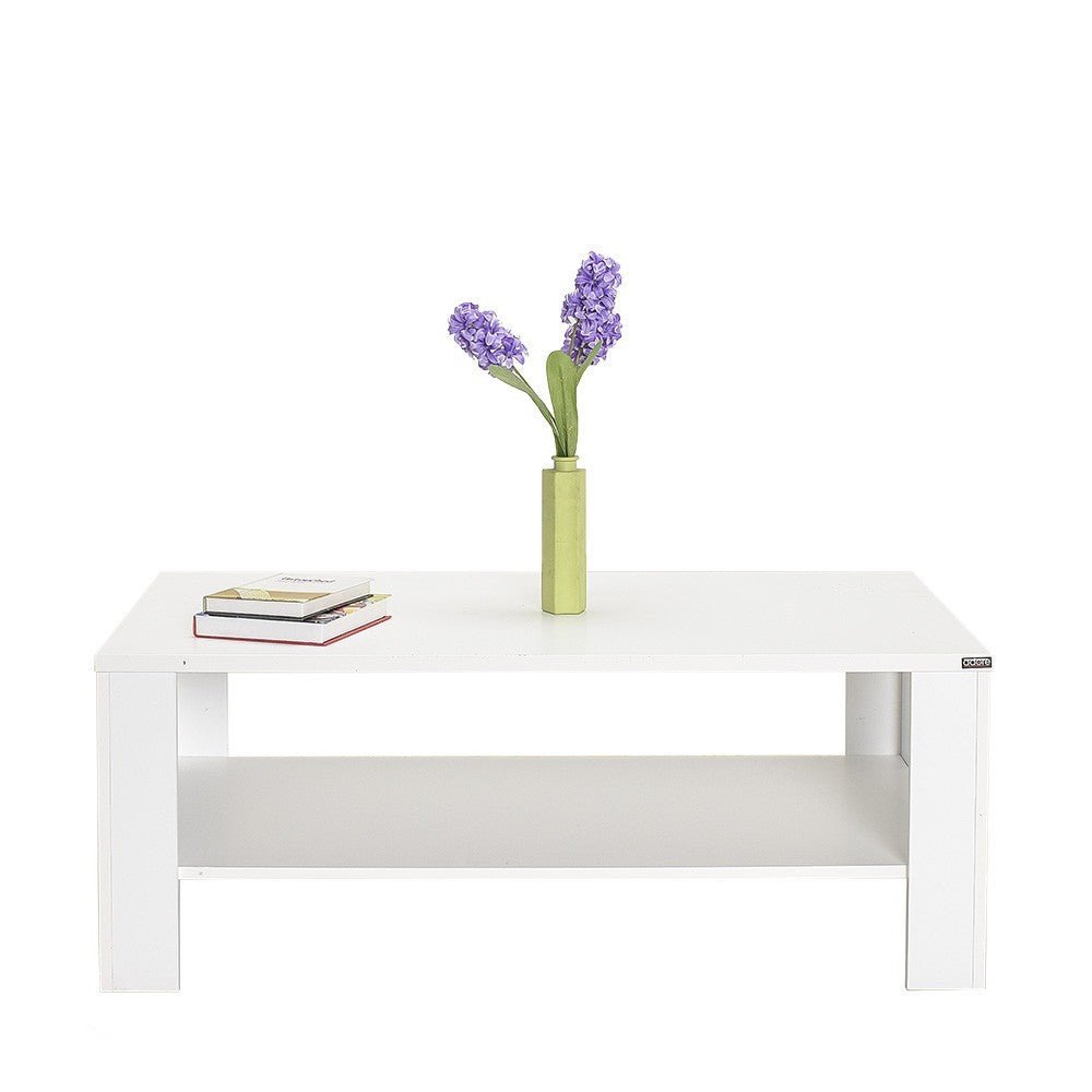 Mesa de Centro "Luz" - Branco Diamante - 110x42x65cm - Design Moderno - A minha loja
