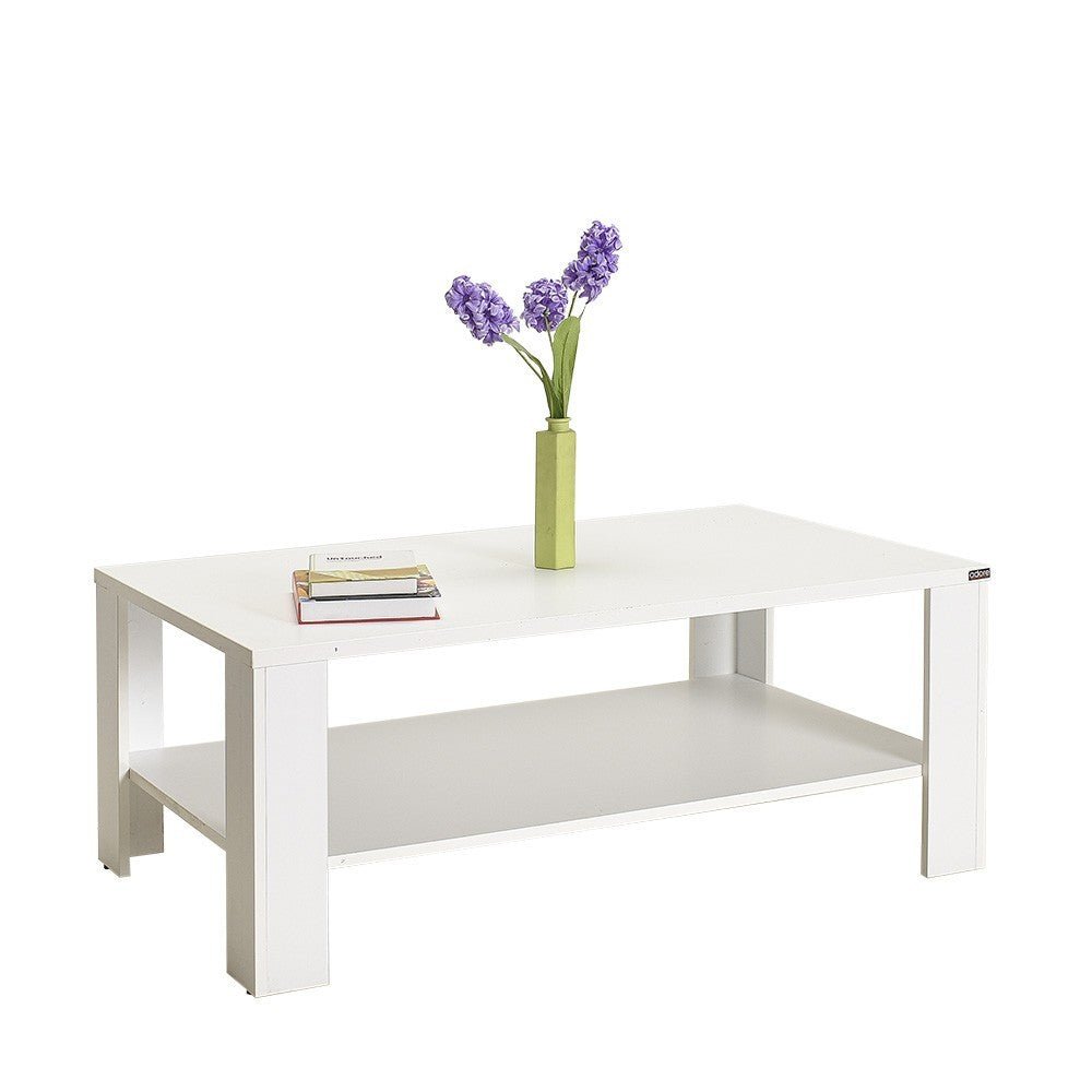 Mesa de Centro "Luz" - Branco Diamante - 110x42x65cm - Design Moderno - A minha loja