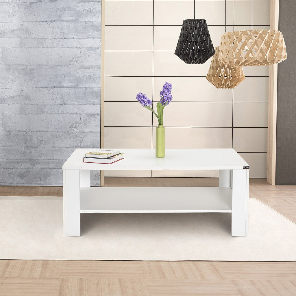 Mesa de Centro "Luz" - Branco Diamante - 110x42x65cm - Design Moderno - A minha loja