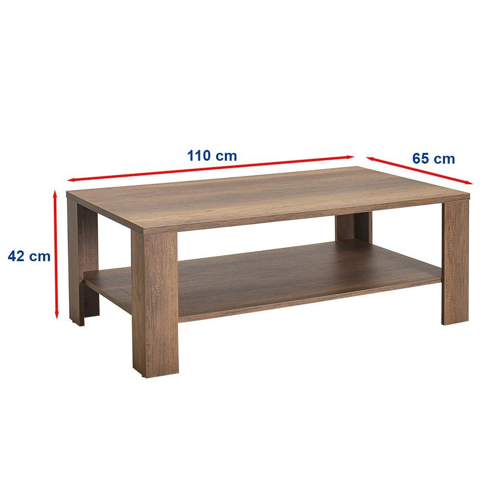 Mesa de Centro "Luz" - Nogueira - 110x42x65cm - Design Moderno - A minha loja