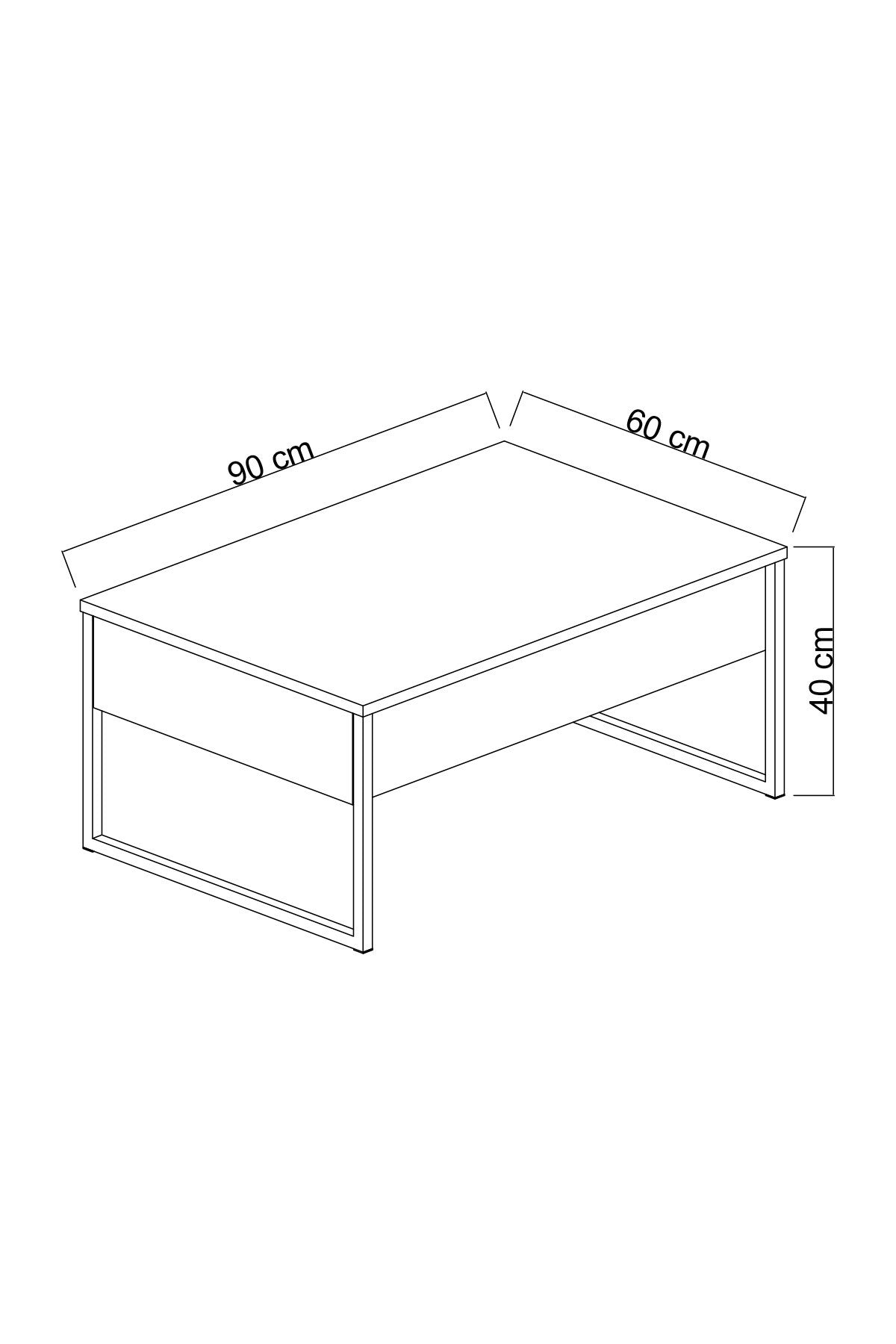 Mesa de Centro "Madrid" - Branco e Prata - 90x60x40cm - A minha loja