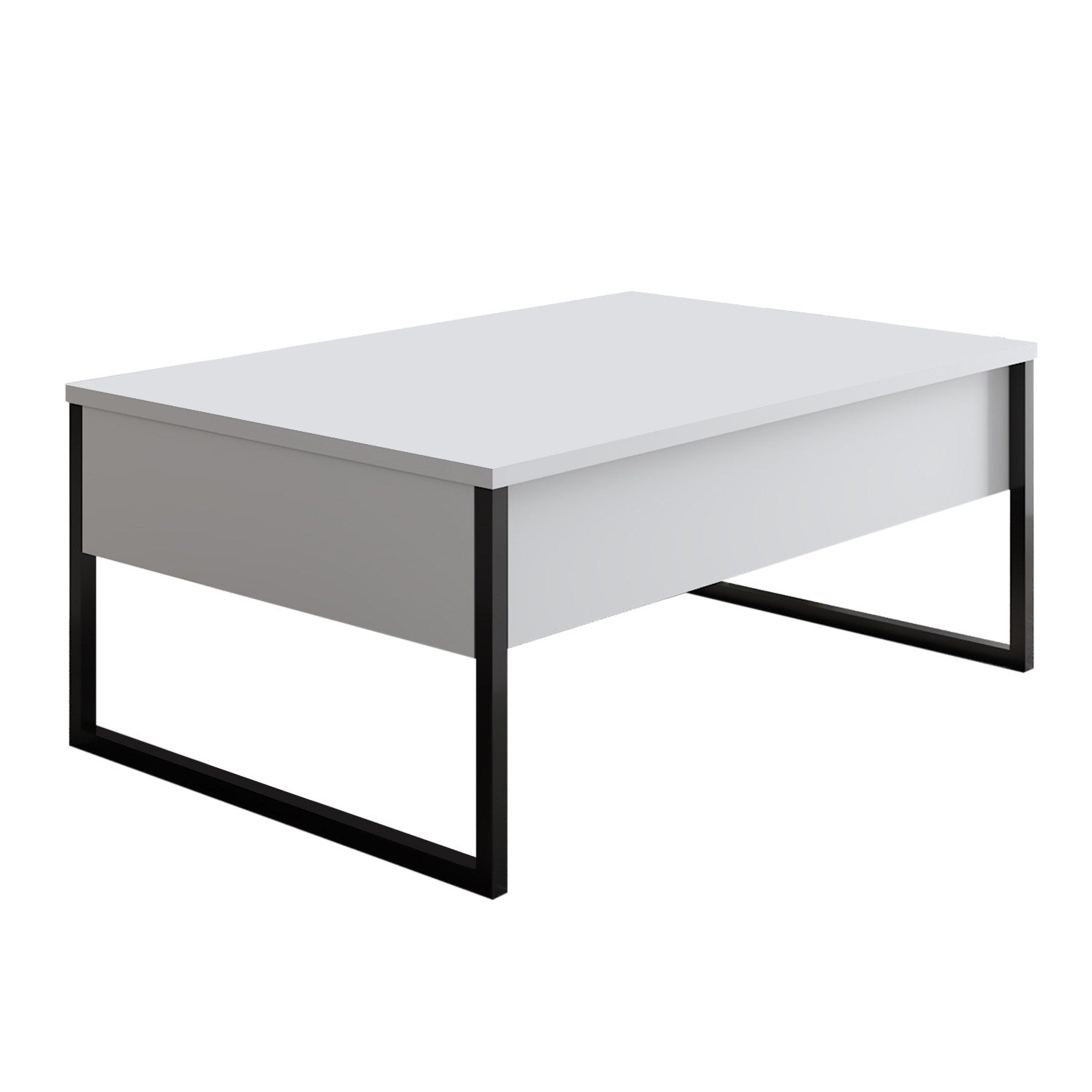 Mesa de Centro "Madrid" – Branco e Preto - 90x60x40 cm – Design Moderno - A minha loja