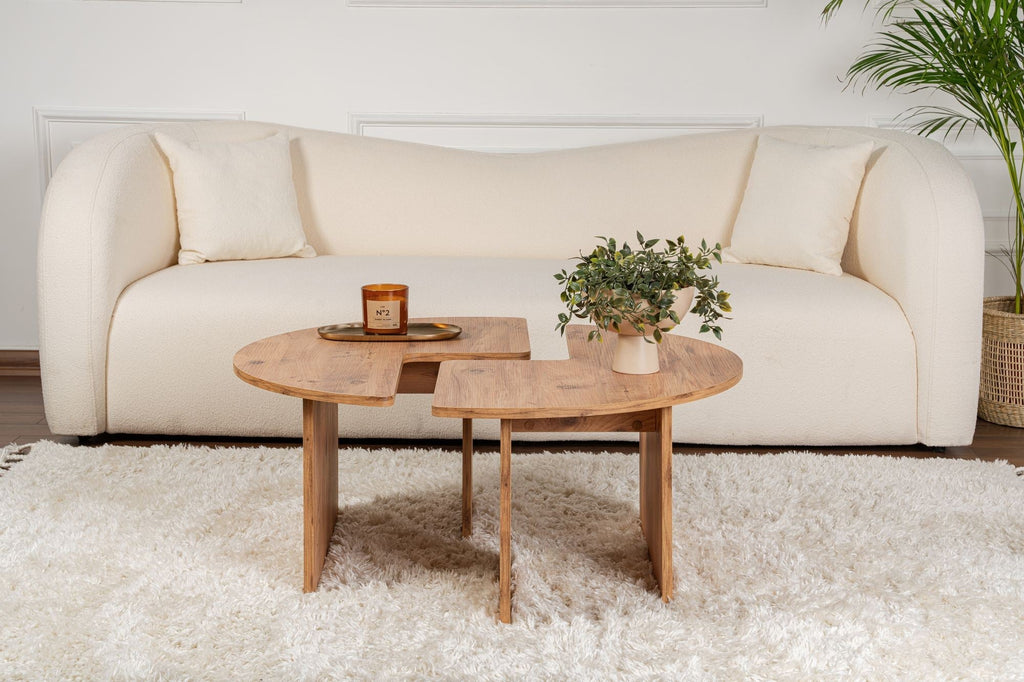 Mesa de Centro "Moira" – Pinho Atlântico, Ø90x41 cm, Design Rústico Moderno - A minha loja