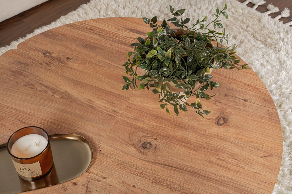 Mesa de Centro "Moira" – Pinho Atlântico, Ø90x41 cm, Design Rústico Moderno - A minha loja