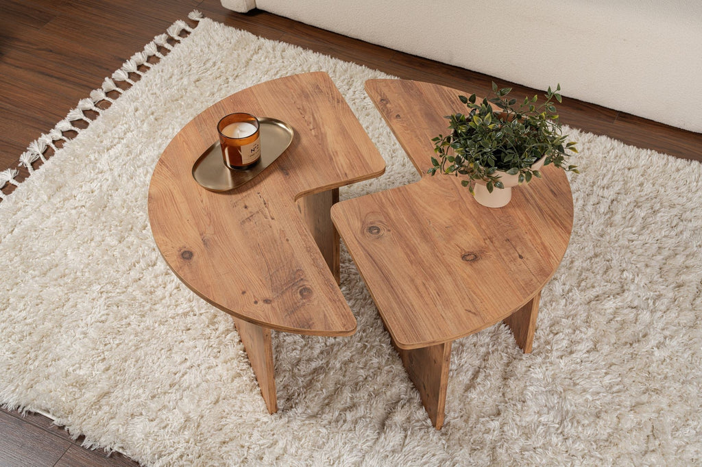 Mesa de Centro "Moira" – Pinho Atlântico, Ø90x41 cm, Design Rústico Moderno - A minha loja