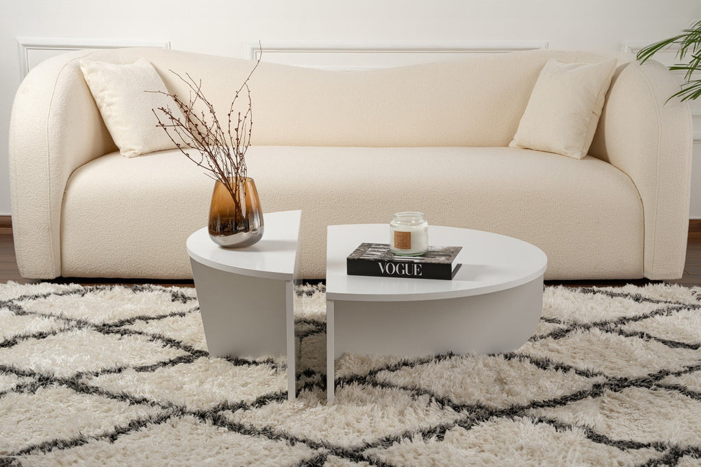 Mesa de Centro "Orion" – Branco, Conjunto Modular, 90x60x30 cm, Design Sofisticado - A minha loja