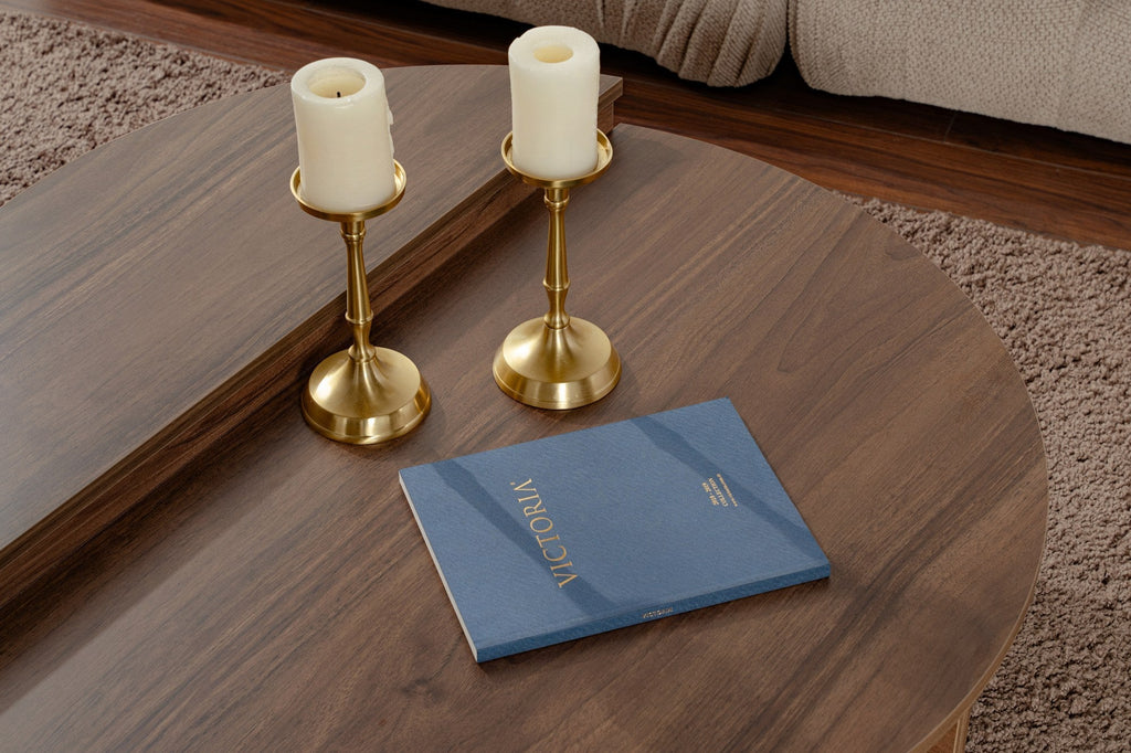 Mesa de Centro "Orion" – Nogueira, Conjunto Modular, 90x60x30 cm, Design Sofisticado - A minha loja