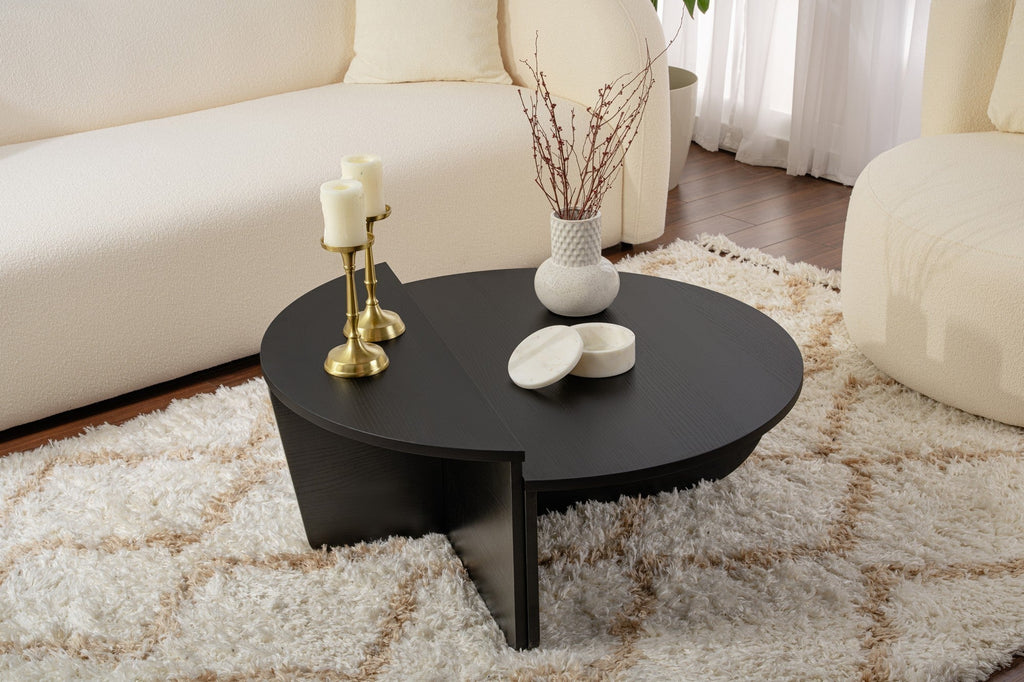 Mesa de Centro "Orion" – Preto, Conjunto Modular, 90x60x30 cm, Design Sofisticado - A minha loja