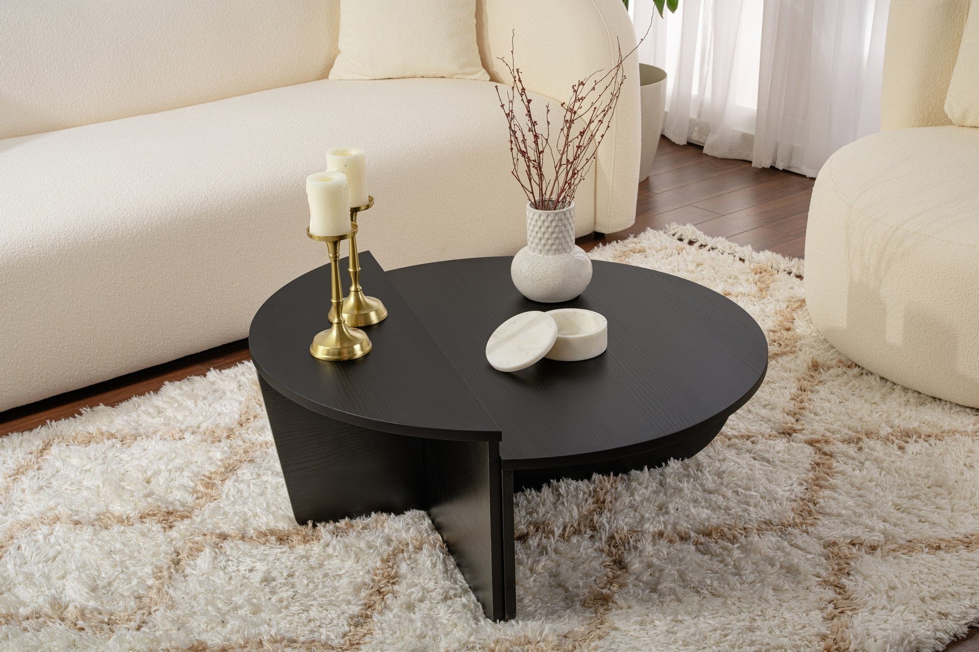 Mesa de Centro "Orion" – Preto, Conjunto Modular, 90x60x30 cm, Design Sofisticado - A minha loja