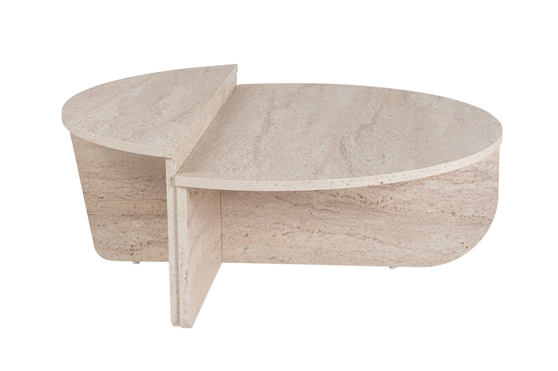 Mesa de Centro "Orion" – Travertine, Conjunto Modular, 90x60x30 cm, Design Sofisticado - A minha loja