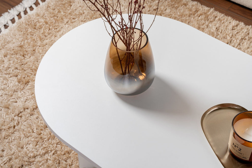 Mesa de Centro "Sable" – Branco, 105x65x40 cm, Design Acolhedor - A minha loja