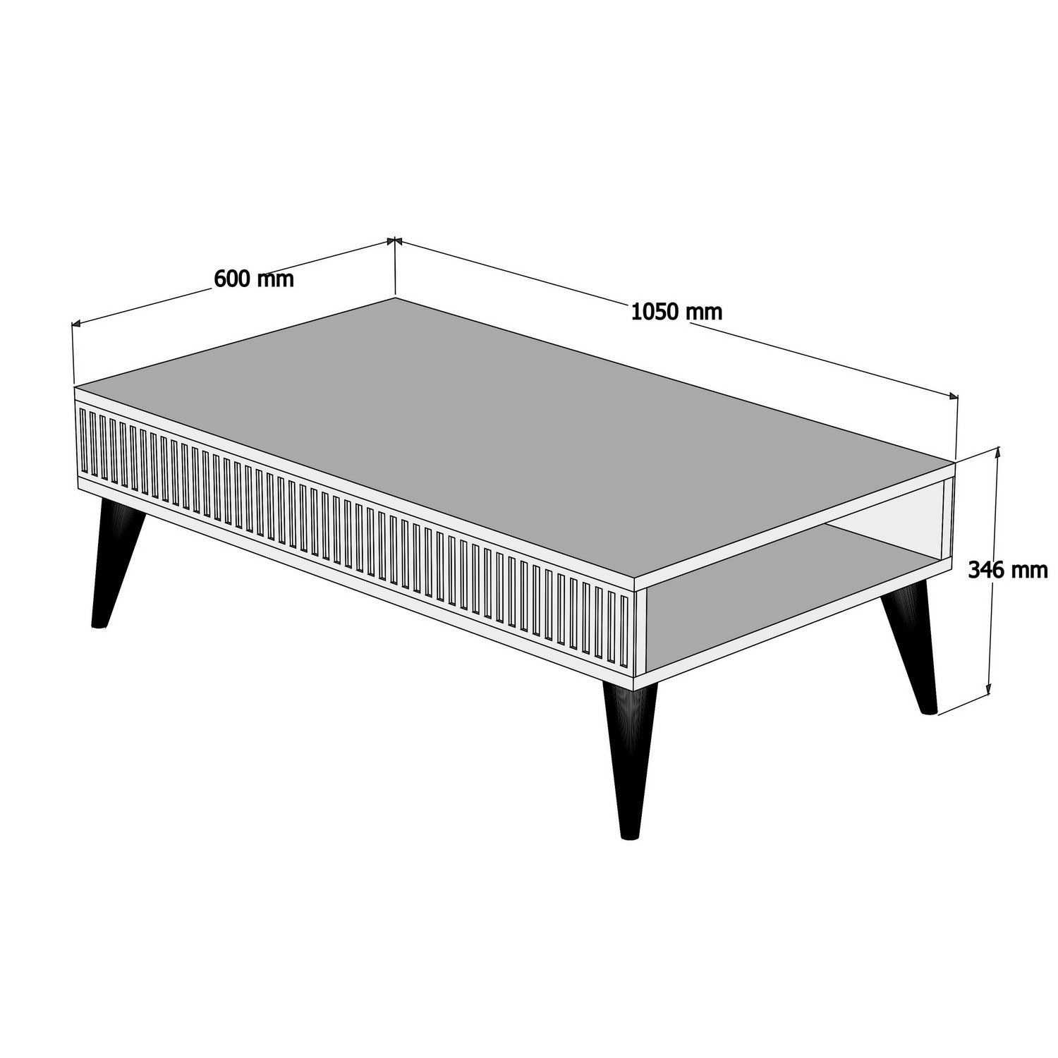 Mesa de Centro Tribal – Nogueira e Branco (105 x 34,6 x 60 cm) | Elegância, Durabilidade e Versatilidade - A minha loja