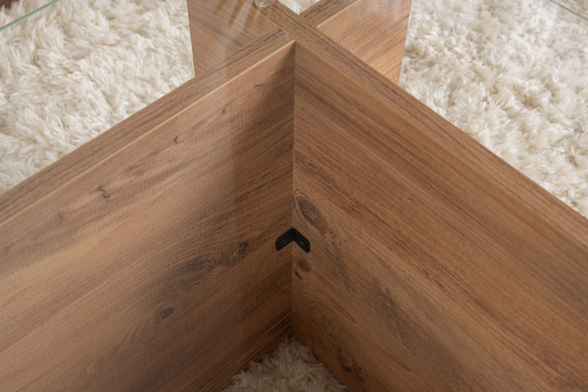Mesa de Centro "Vetrino" – Vidro Temperado e Pinho Atlantico, 105x65x40 cm, Design Sofisticado - A minha loja