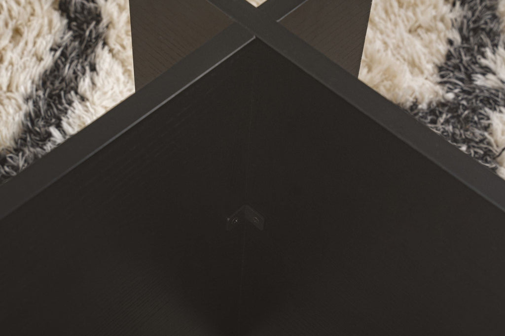 Mesa de Centro "Vetrino" – Vidro Temperado e Preto, 105x65x40 cm, Design Moderno - A minha loja