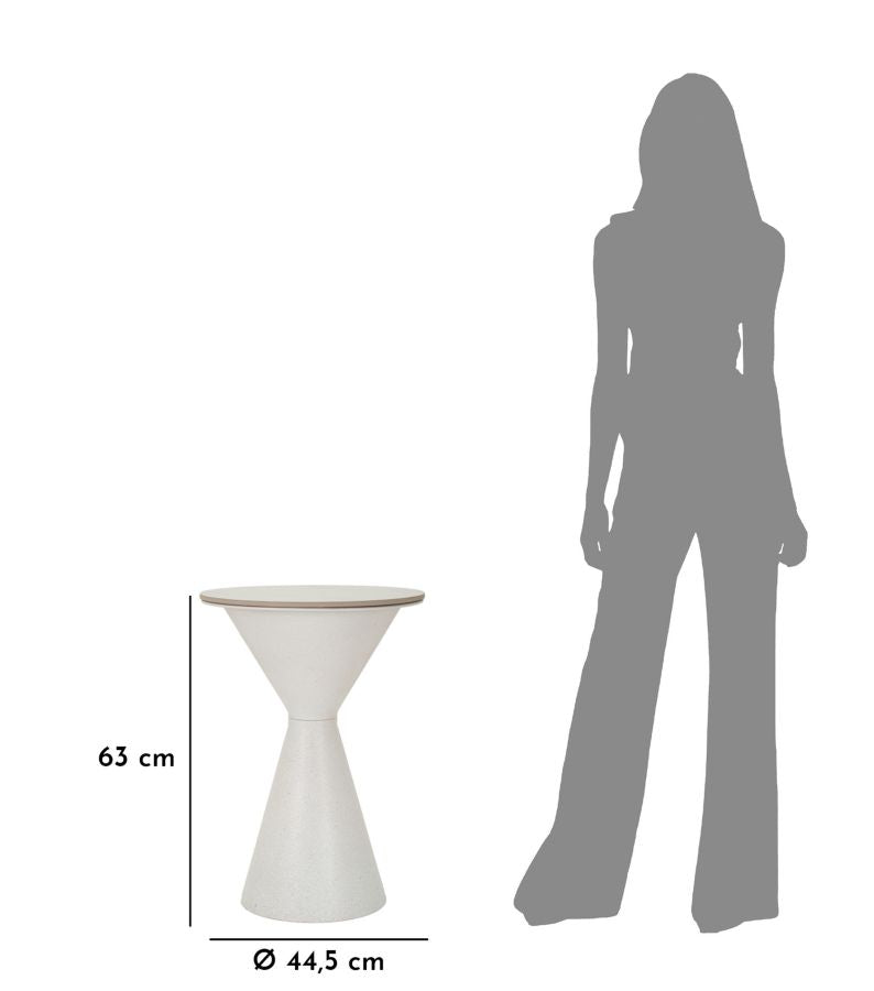 Mesa de Centro White Double - Base de Ferro e Topo Cerâmico Branco - Ø 44,5 cm x 63 cm - A minha loja