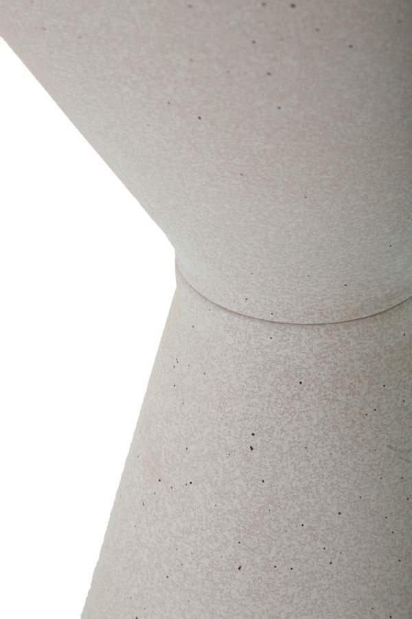 Mesa de Centro White Double - Base de Ferro e Topo Cerâmico Branco - Ø 44,5 cm x 63 cm - A minha loja
