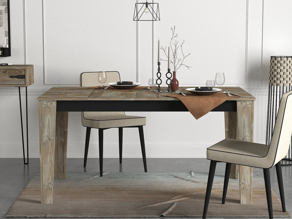 Mesa de Jantar "Costa" – 145x85x76.2 cm – Bege e Madeira – Design Rústico - A minha loja