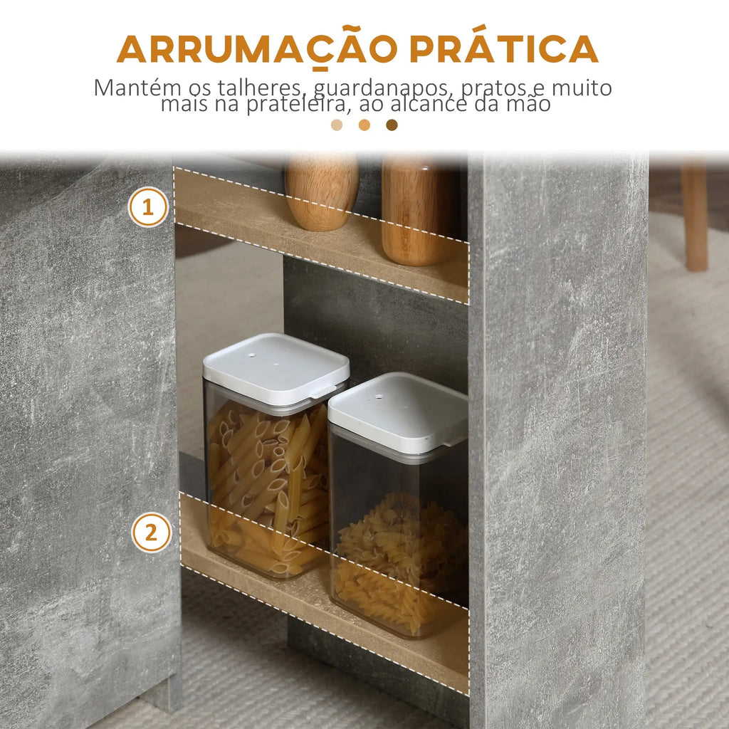 Mesa de Jantar Dobrável Atman - Cinza - 75x140x74 cm - Design Moderno - A minha loja