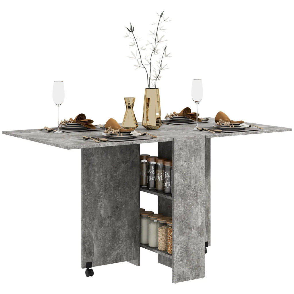 Mesa de Jantar Dobrável Atman - Cinza - 75x140x74 cm - Design Moderno - A minha loja