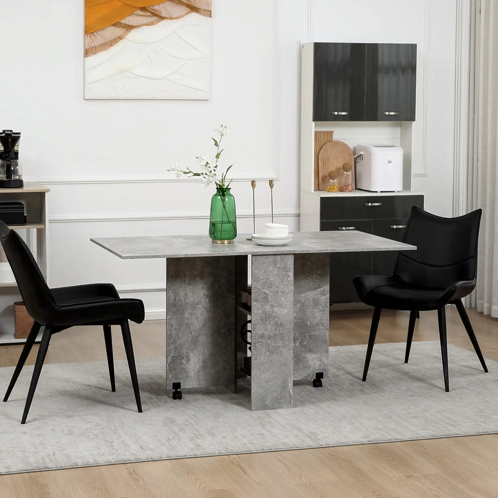 Mesa de Jantar Dobrável Atman - Cinza - 75x140x74 cm - Design Moderno - A minha loja