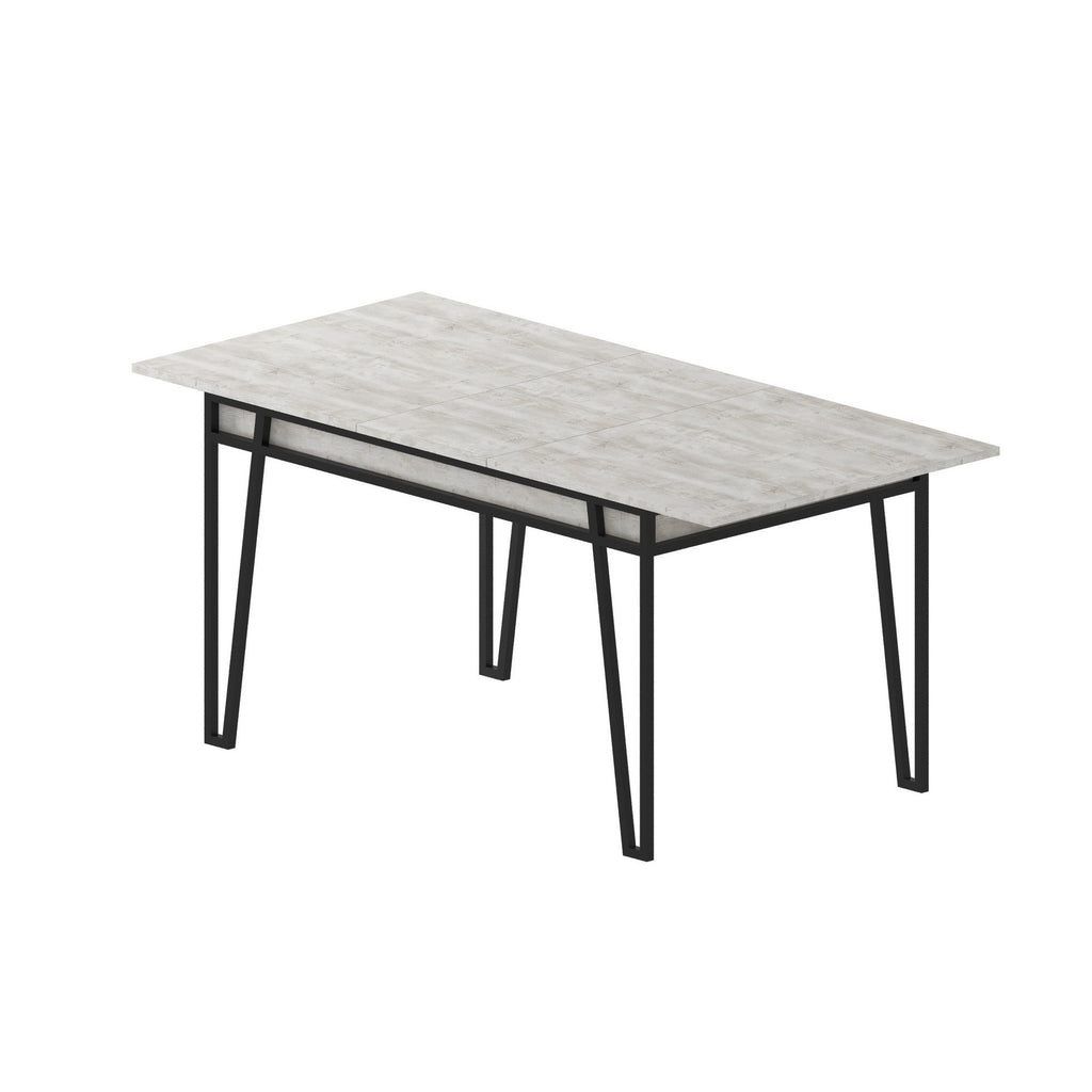 Mesa de Jantar Extensível "Pal" – 132 - 170x80x76 cm – Branco – Design Boémio e Campestre - A minha loja