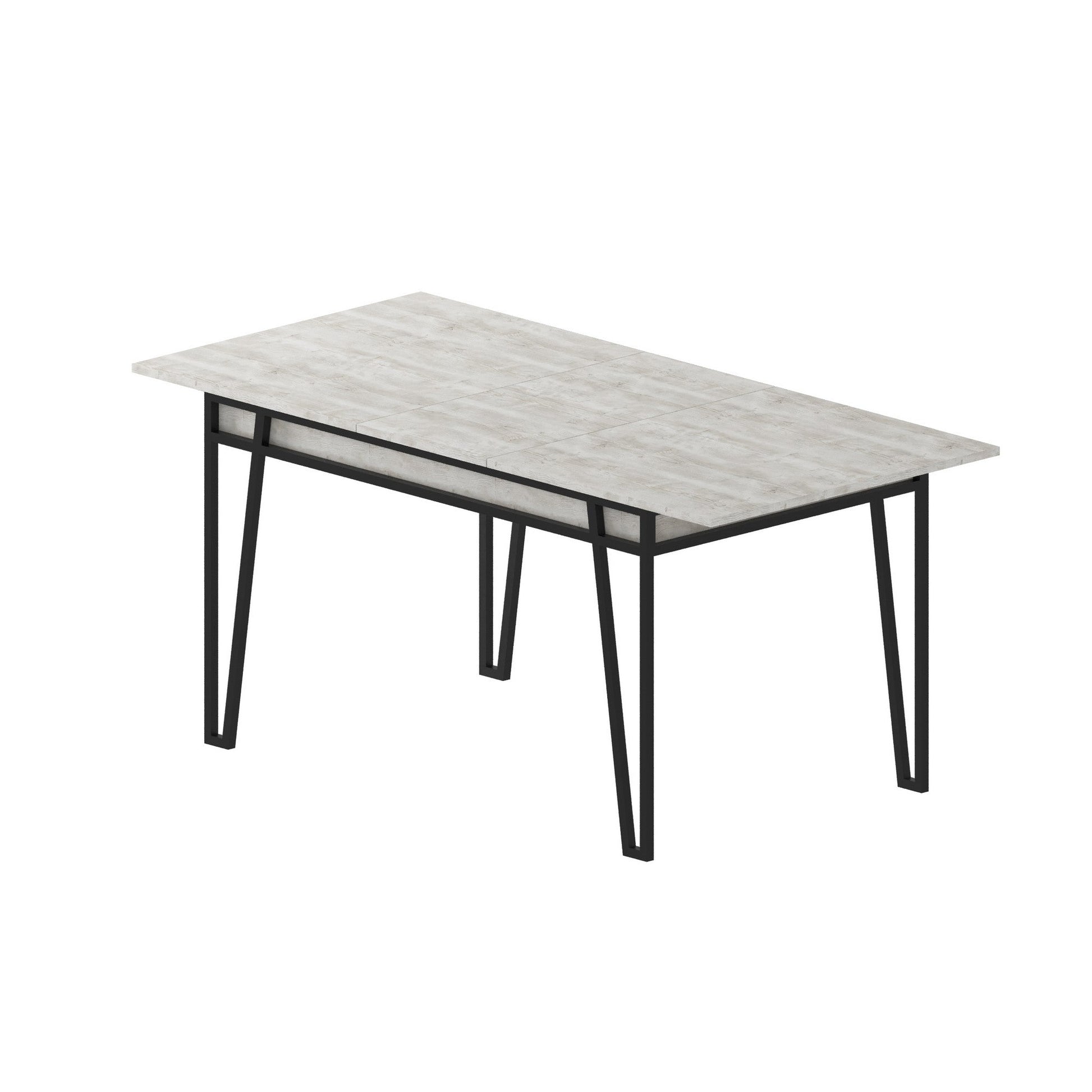 Mesa de Jantar Extensível "Pal" – 132 - 170x80x76 cm – Branco – Design Boémio e Campestre - A minha loja