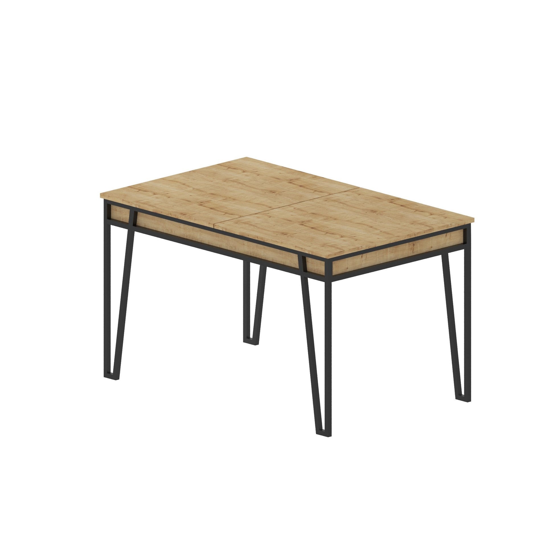 Mesa de Jantar Extensível "Pal" – 132 - 170x80x76 cm – Carvalho – Design Boho Industrial - A minha loja