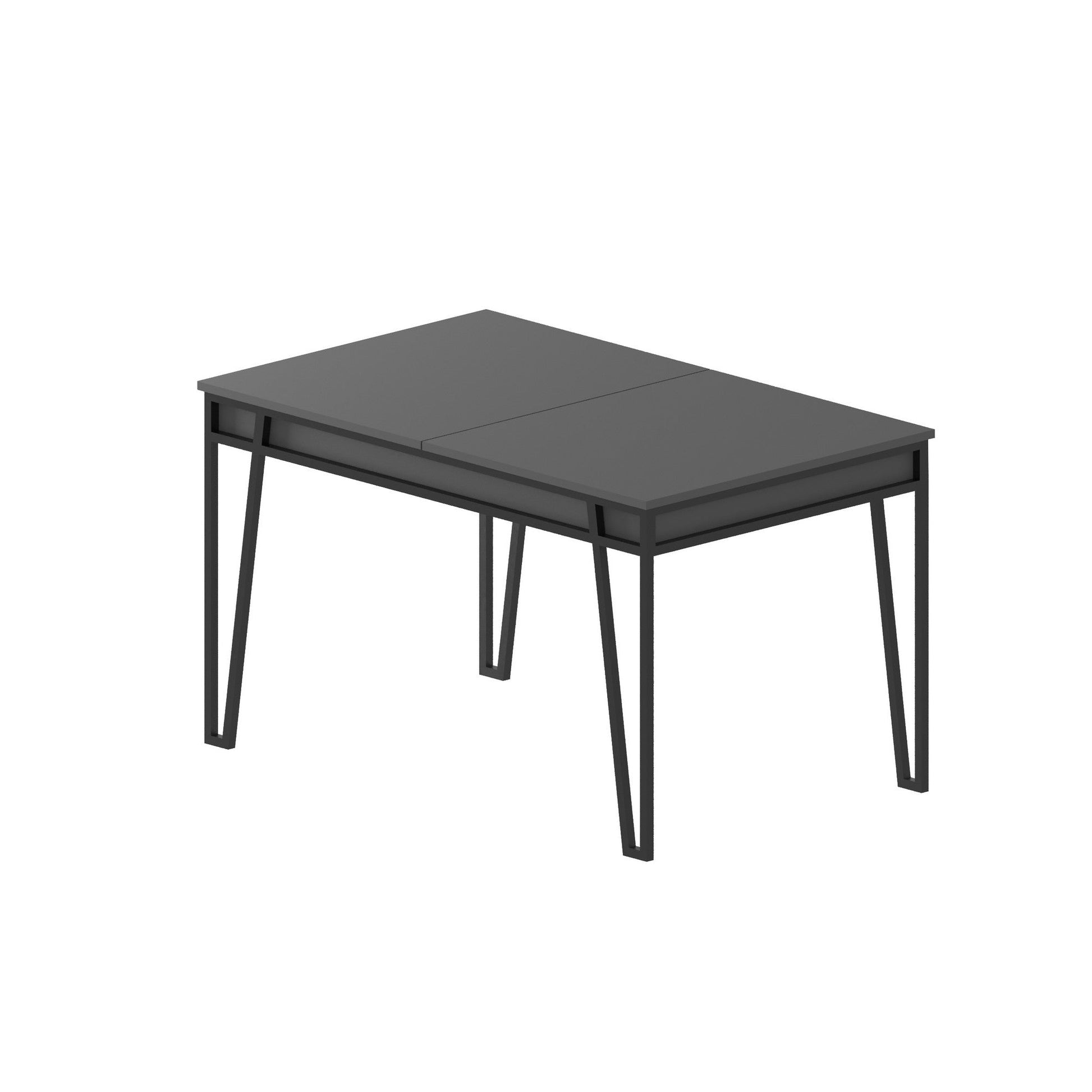 Mesa de Jantar Extensível "Pal" – Antracite – 132 - 170x80x76 cm – Design Boho Industrial - A minha loja