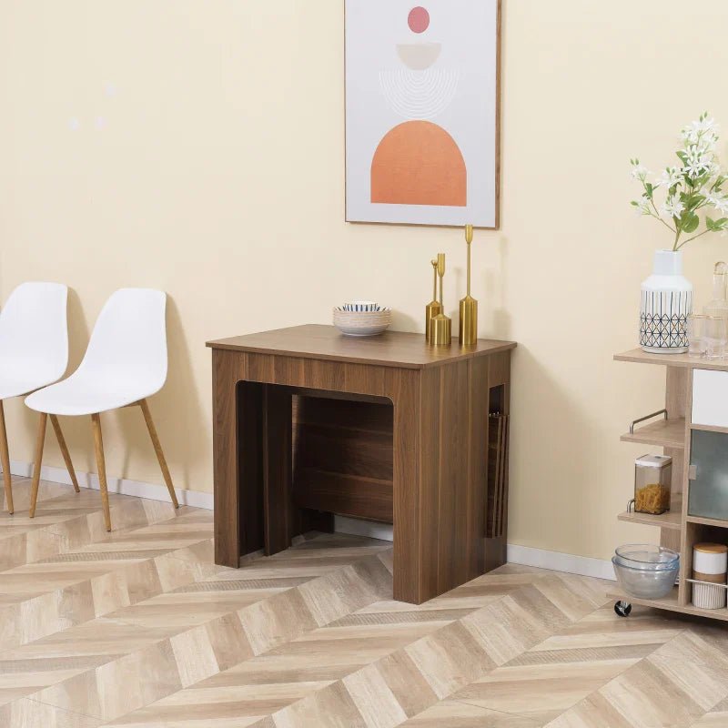Mesa de Jantar Extensível para 4 - 6 Pessoas com Lateral Abatível Mesa Auxiliar Multifuncional 180x85x75cm Marrom - A minha loja