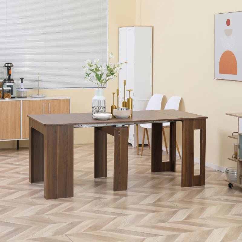 Mesa de Jantar Extensível para 4 - 6 Pessoas com Lateral Abatível Mesa Auxiliar Multifuncional 180x85x75cm Marrom - A minha loja
