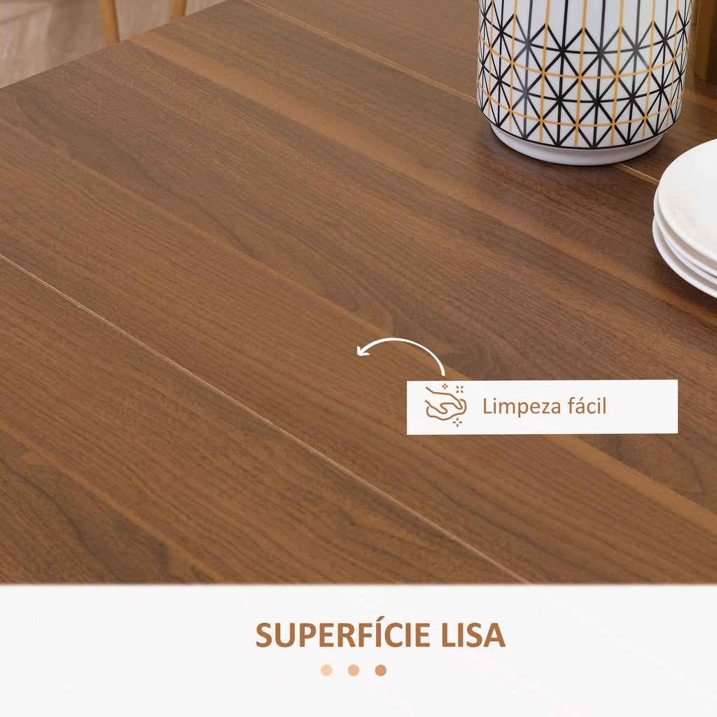 Mesa de Jantar Extensível para 4 - 6 Pessoas com Lateral Abatível Mesa Auxiliar Multifuncional 180x85x75cm Marrom - A minha loja