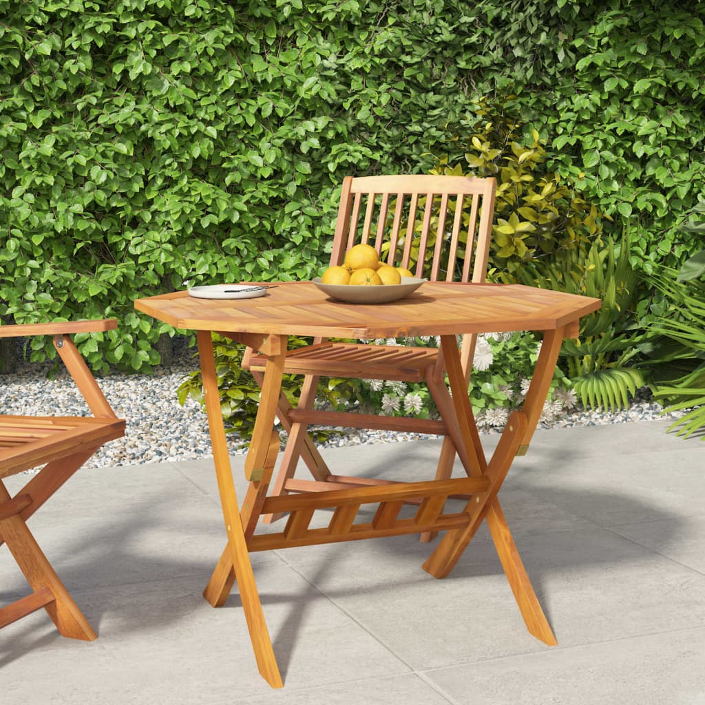 Mesa de jardim dobrável 90x75 cm madeira de acácia maciça - A minha loja