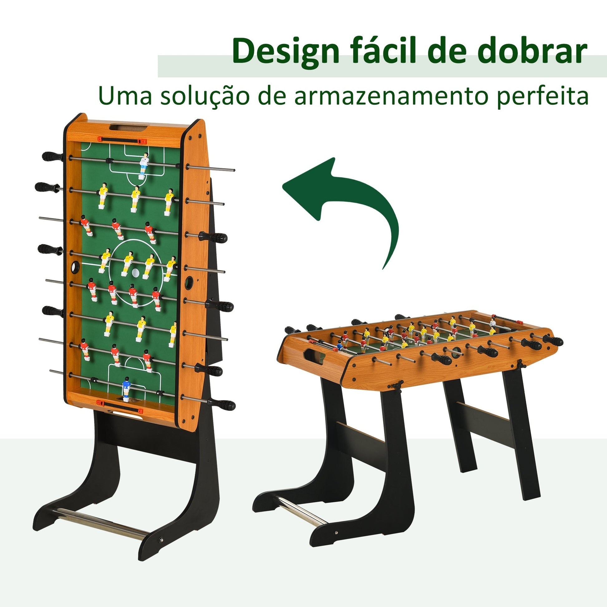 Mesa de Matraquilho Dobrável Matraquilho com 22 Jogadores e 2 Placares para Crianças e Adultos 98x42x62, cm Madeira e Preto - A minha loja