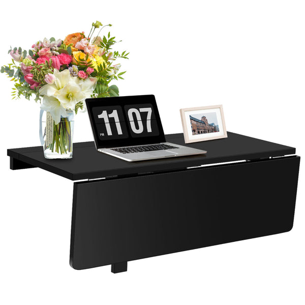 Secretária de Parede Dobrável "FlexDesk" – Escrivaninha Flutuante para Espaços Pequenos – 80 x 60 x 45 cm – Preto