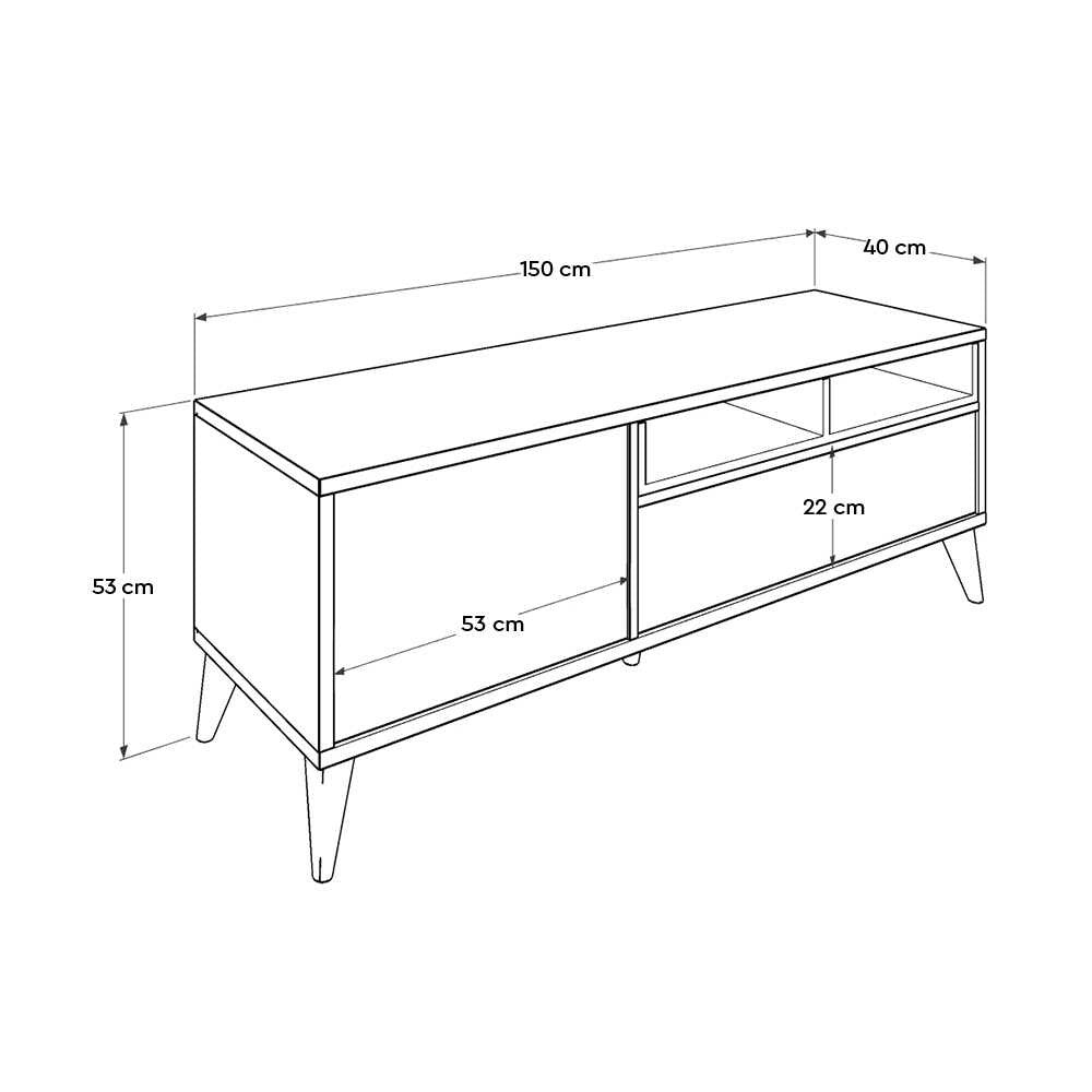 Móvel de TV "Cesar" – Nogueira Clara – 150 x 53 x 40 cm – Design Moderno - A minha loja