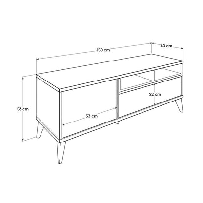 Móvel de TV "Cesar" – Nogueira Clara – 150 x 53 x 40 cm – Design Moderno - A minha loja