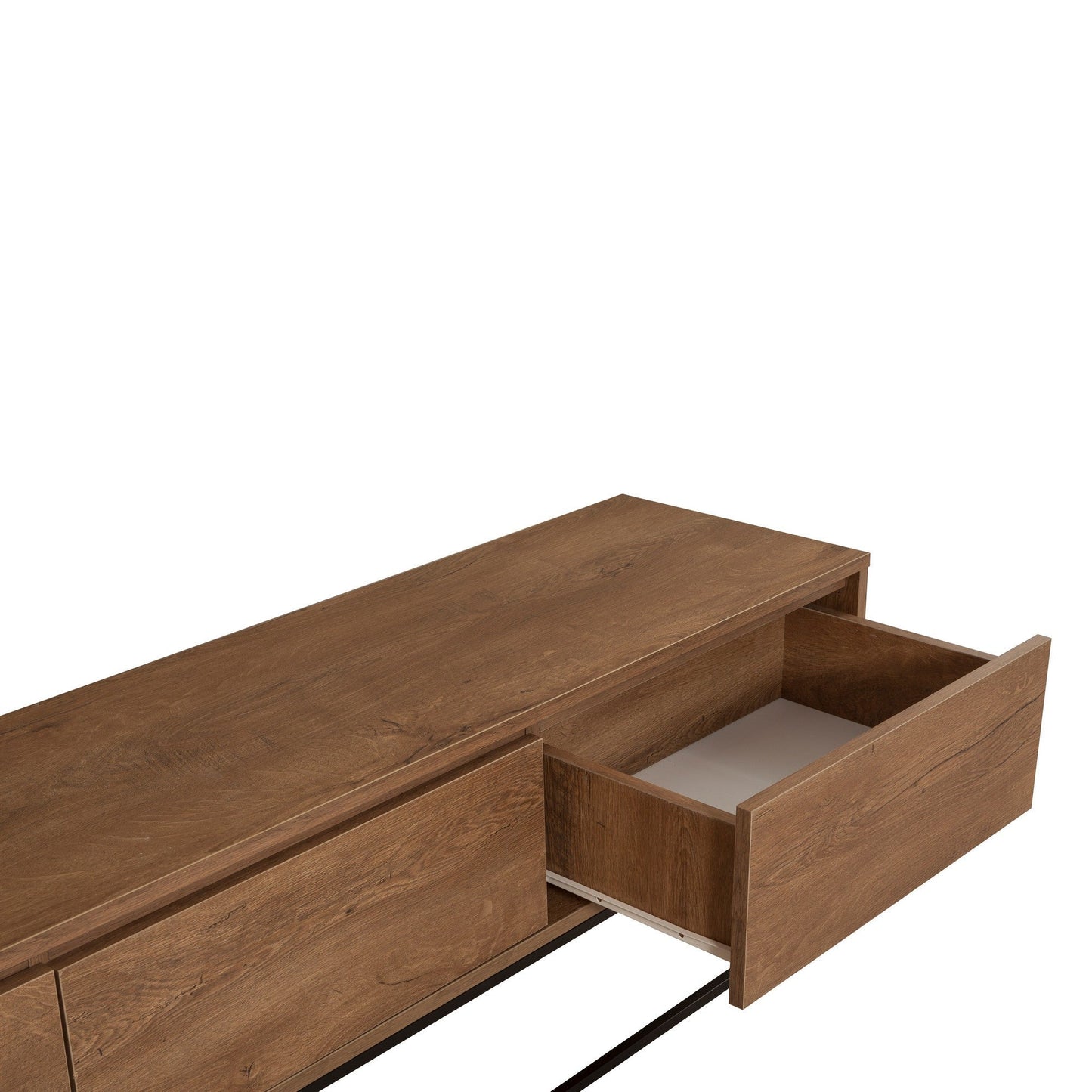 Móvel de TV "Zurich" – Nogueira e Preto - 180x40x50 cm – Design Moderno - A minha loja