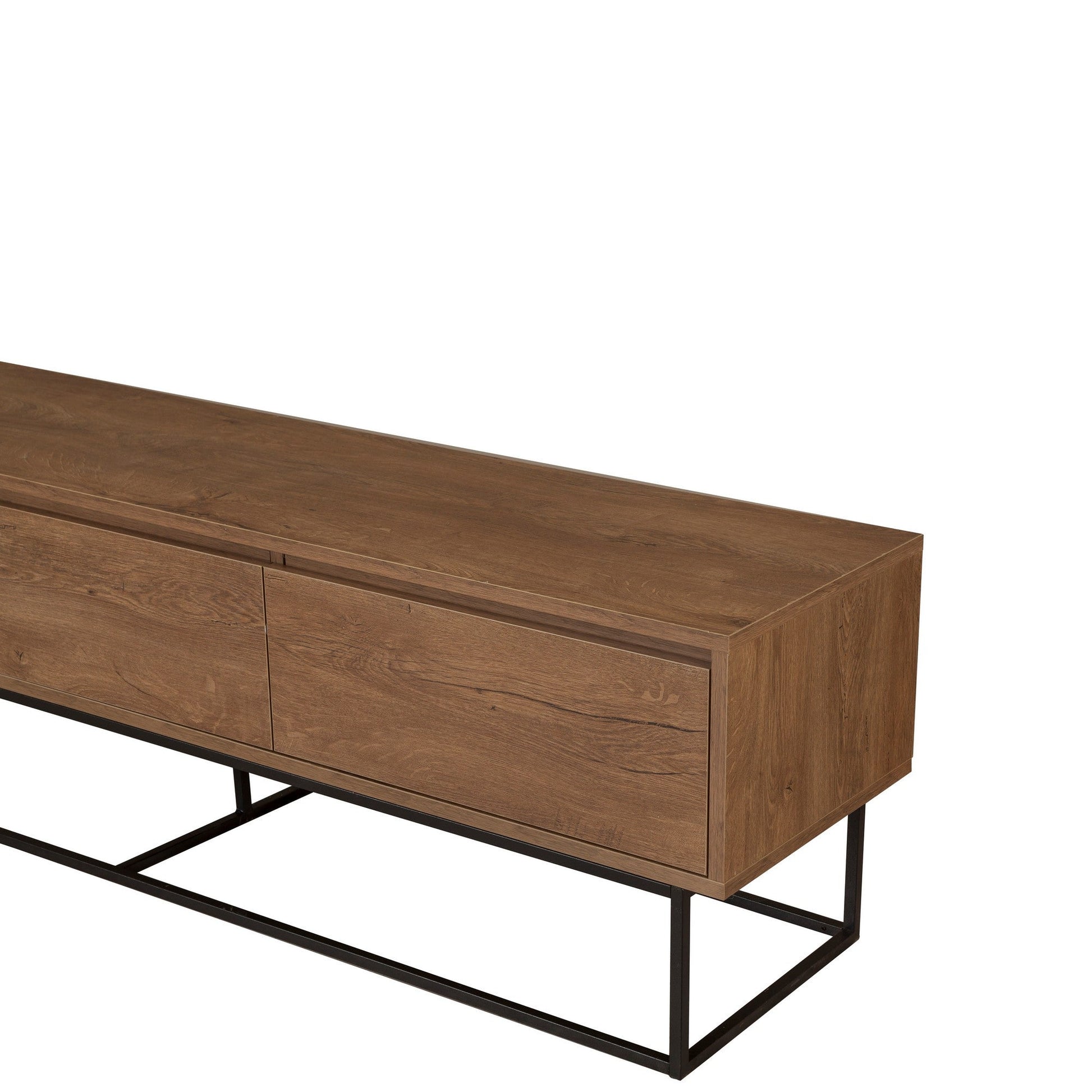 Móvel de TV "Zurich" – Nogueira e Preto - 180x40x50 cm – Design Moderno - A minha loja