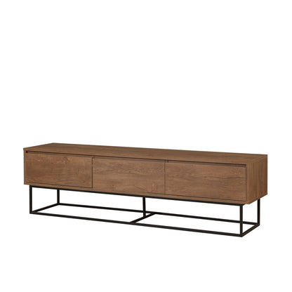 Móvel de TV "Zurich" – Nogueira e Preto - 180x40x50 cm – Design Moderno - A minha loja