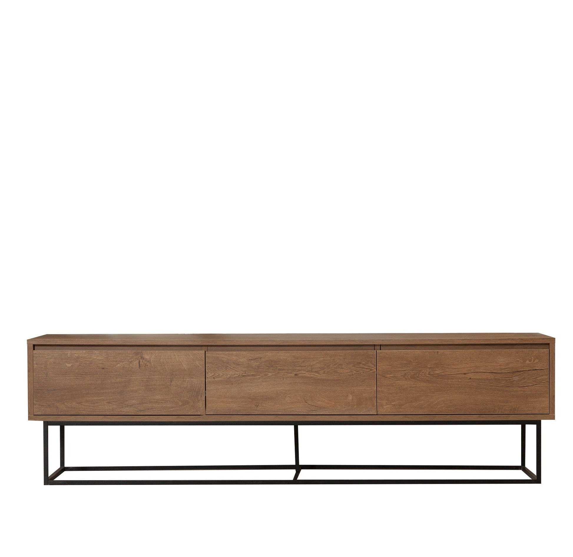 Móvel de TV "Zurich" – Nogueira e Preto - 180x40x50 cm – Design Moderno - A minha loja